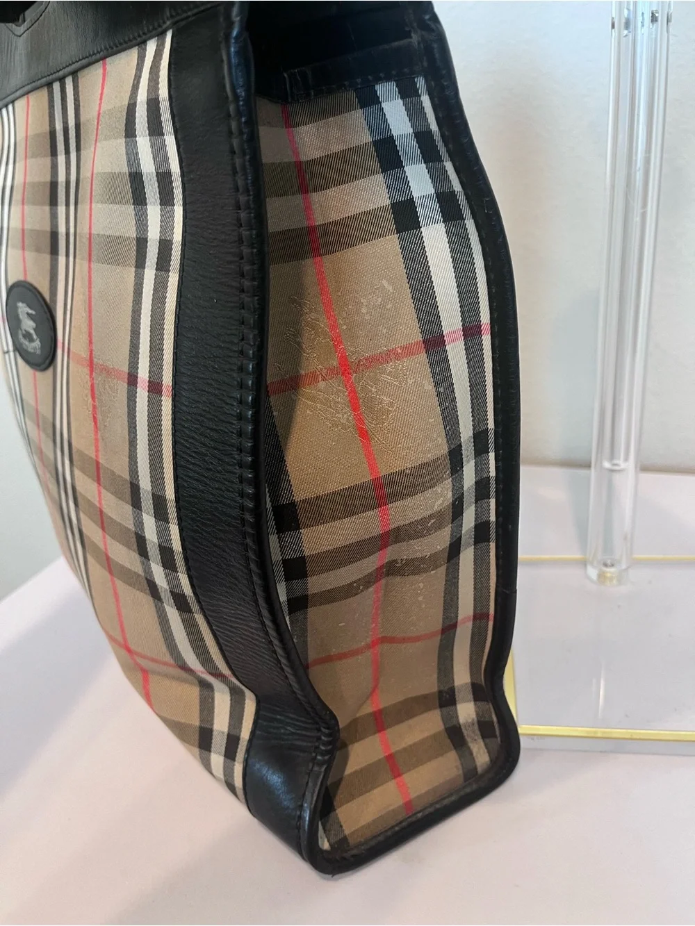 BURBERRY VINTAGE UNISEX TOP HANDLE CHECK BAG